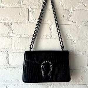 Black and silver shoulder bag